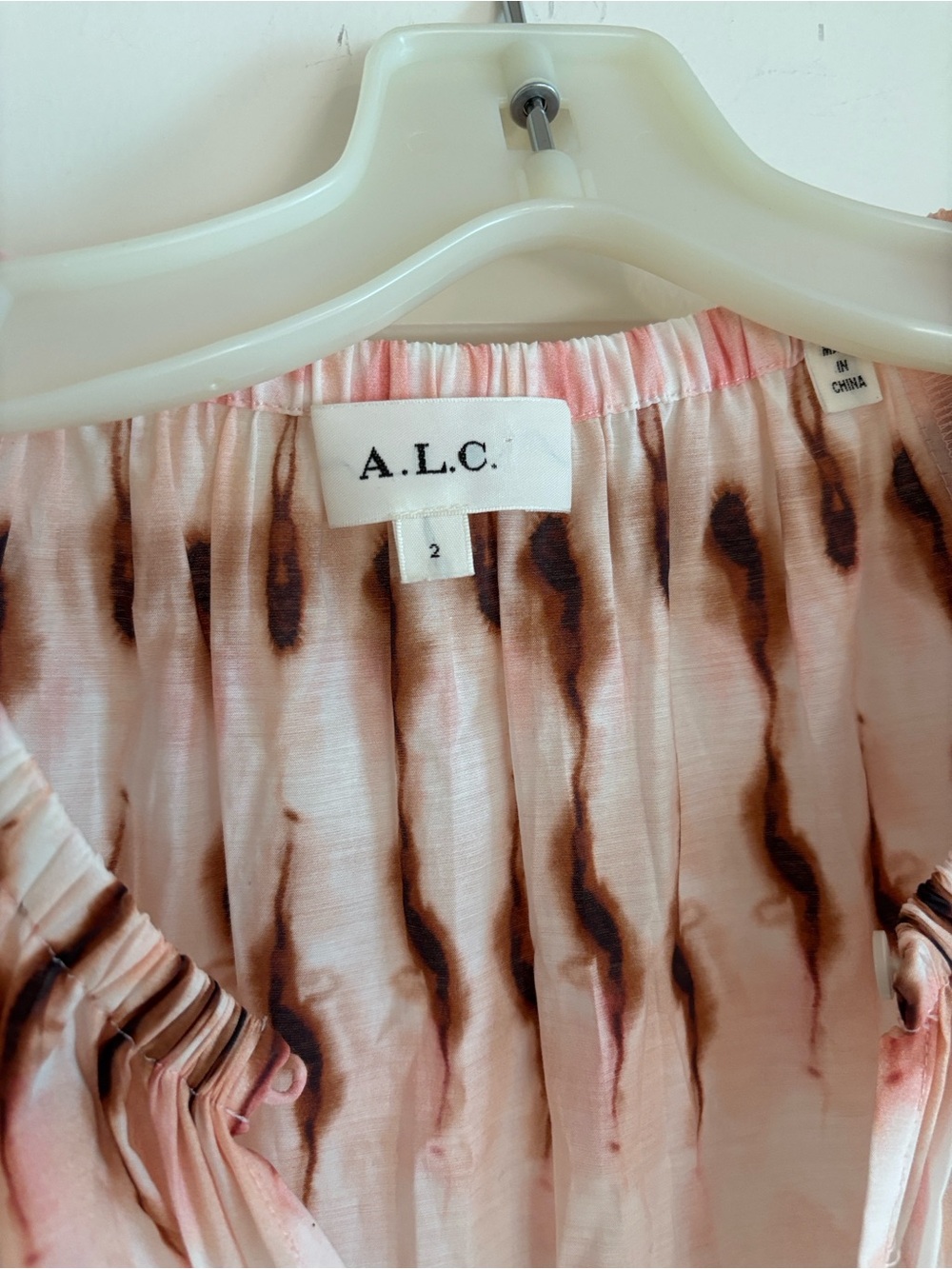 A.L.C. Pink and Brown Printed Tiered Maxi Dress - Picture 2 of 4